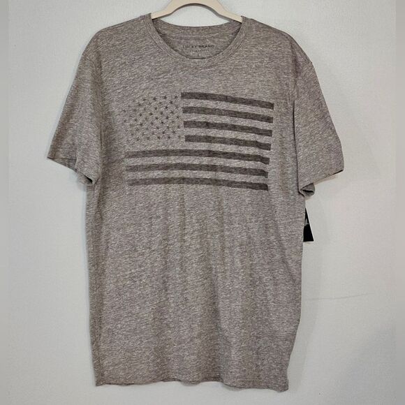 Lucky Brand, Mens t-shirt in dark and light gray. Size Large - Picture 1 of 4